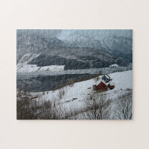 Quebra-cabeça Campo de inverno, Noruega/paisagens escandinavas