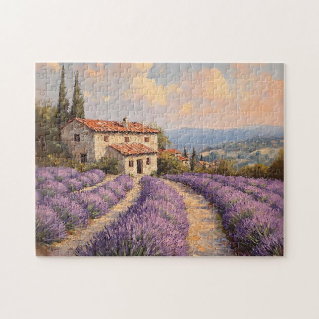 Quebra-cabeça Campo de Lavanda Tuscan com Algodão Pedone (Horizontal)