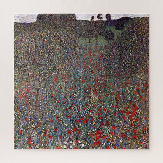 Quebra-cabeça Campo de papoulas, Gustav Klimt (Vertical)
