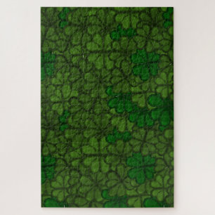 Quebra-cabeça Campo de Shamrocks Padrão de Arte Digital St Patri