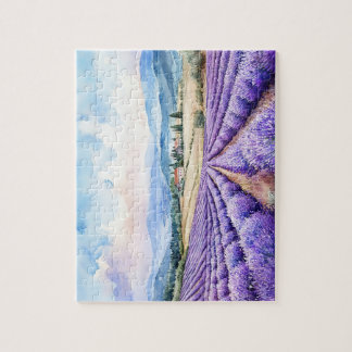Quebra-cabeça Campos de lavanda lindos