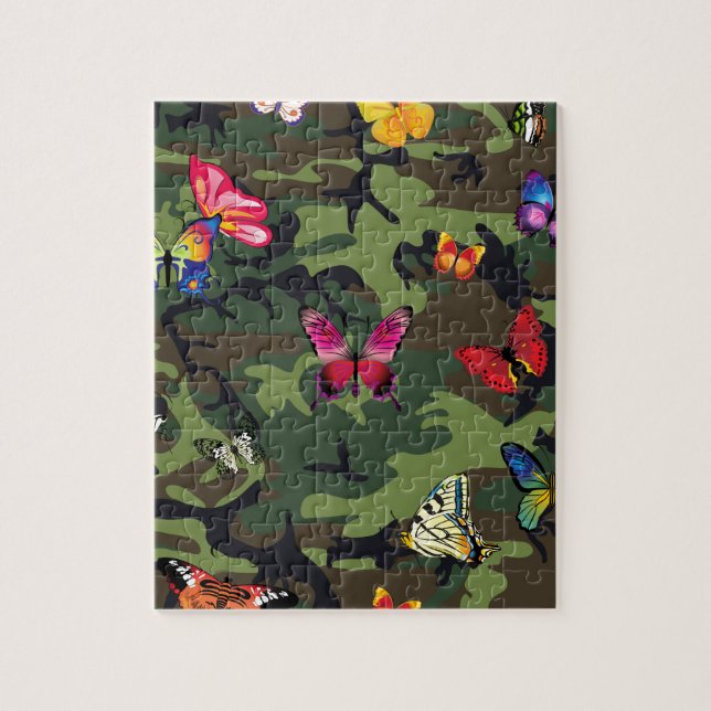 Quebra-cabeça camuflagem de borboletas (Vertical)