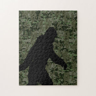 Quebra-cabeça Camuflagem digital Sasquatch Black Silhouette
