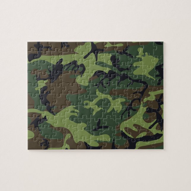 Quebra-cabeça Camuflagem Militar Floresta Verde (Horizontal)