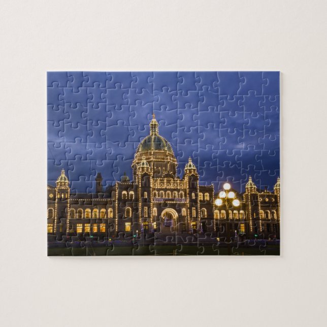 Quebra-cabeça CANADÁ, Colúmbia Britânica, Vitória. Noite, (Horizontal)