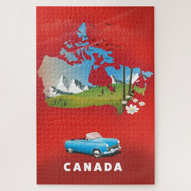 Quebra-cabeça Canada illustrated travel print. (Vertical)
