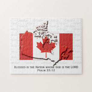 Quebra-cabeça CANADÁ  Nação Abençoada  BANDEIRA CANADENSE