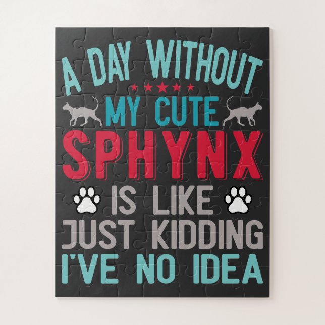 Quebra-cabeça Canadiano Sphynx Cat Proprietário Funny Dizendo (Vertical)