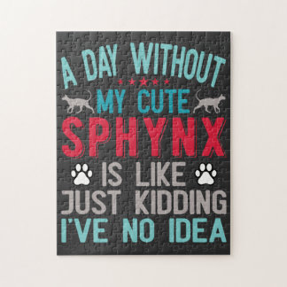 Quebra-cabeça Canadiano Sphynx Cat Proprietário Funny Dizendo