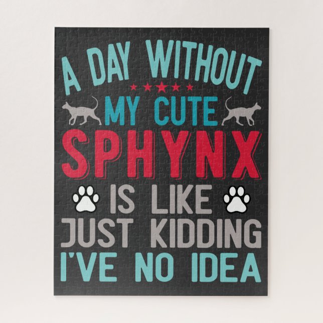 Quebra-cabeça Canadiano Sphynx Cat Proprietário Funny Dizendo (Vertical)