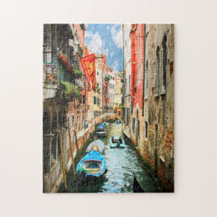 Quebra-cabeça Canais de Veneza Coloridos Itália Viagem Fotografi