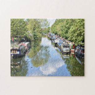 Quebra-cabeça Canal Boats London, Reino Unido