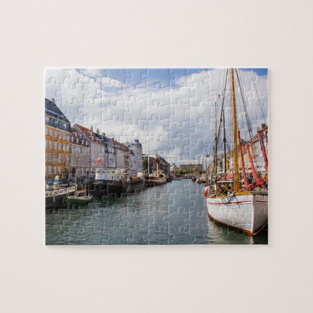 Quebra-cabeça Canal com Barcos | Copenhague (Horizontal)