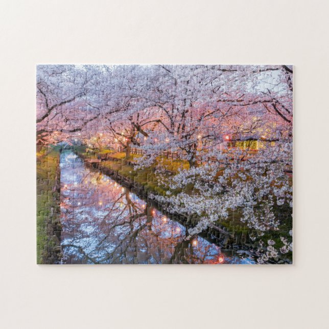 Quebra-cabeça Canal das flores de cerejeira (Horizontal)