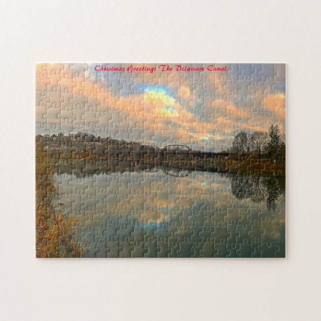 Quebra-cabeça Canal de Delaware.Saudação de Natal (Horizontal)
