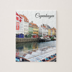 Quebra-cabeça Canal de Nyhavn em Copenhaga, Danmark