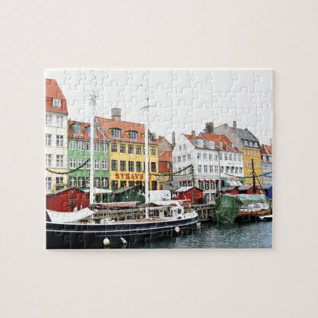 Quebra-cabeça Canal de Nyhavn em Copenhaga, Danmark (Horizontal)