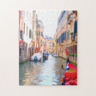 Quebra-cabeça Canal de Veneza e gondola coloridas, Venezia Itáli