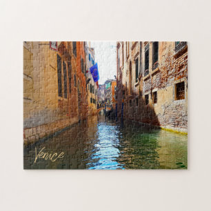 Quebra-cabeça Canal de Veneza Itália Vivendo Bonito Ponte Pequen