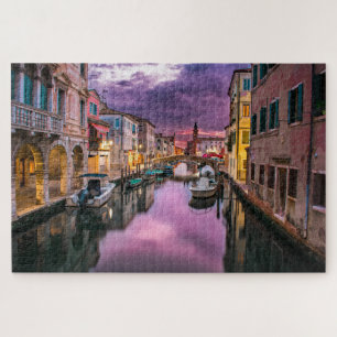 Quebra-cabeça Canal de Veneza sob o céu roxo