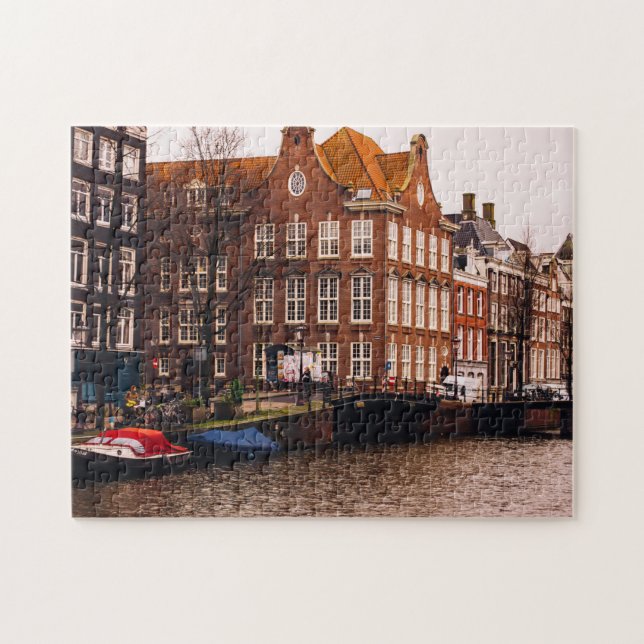 Quebra-cabeça Canal e arquitetura de Amsterdão (Horizontal)