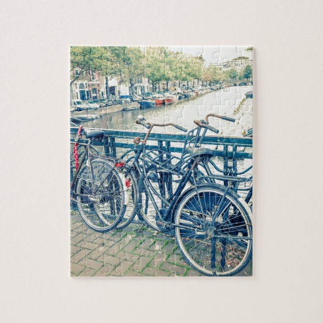 Quebra-cabeça Canal e bicicletas de Amsterdão (Vertical)