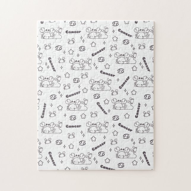 Quebra-cabeça Cancer Zodiac Whispers - Padrão Mágico Monocromáti (Vertical)