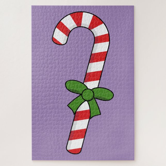 Quebra-cabeça Candy Cane com Faixa Verde (Vertical)