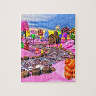 Quebra-cabeça Candyland cor-de-rosa