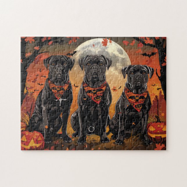 Quebra-cabeça Cane Corso Halloween Assustador (Horizontal)