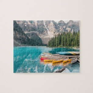 Quebra-cabeça Canoas no Parque Nacional do Moraine Lake Banff no