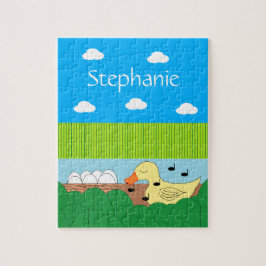 Quebra-cabeça Cantando Má Pato Perto da Água: