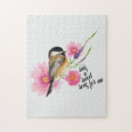 Quebra-cabeça Cante Uma Música Doce Para Mim Chickadee Watercolo