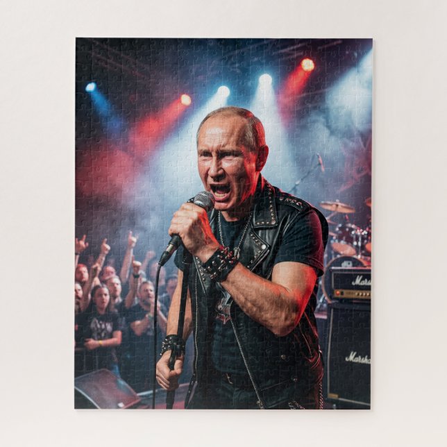 Quebra-cabeça Cantor de Heavy Metal Putin Headbang (Vertical)