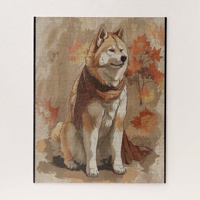 Quebra-cabeça Cão Akita Americano do conto Fada 2 (Vertical)
