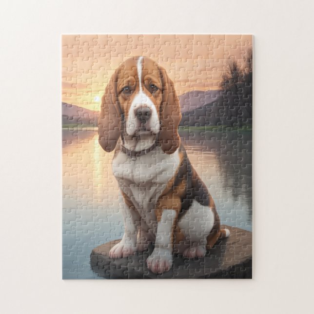 Quebra-cabeça Cão Basset Hound   (Vertical)