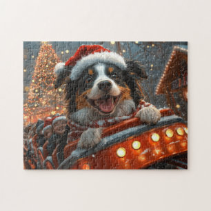 Quebra-cabeça Cão Border Collie Montanha-russa Natal