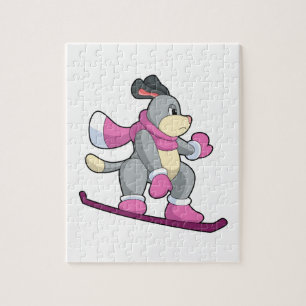 Quebra-cabeça Cão como Snowboarder com Sonowboard