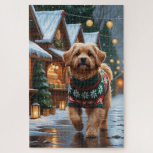 Quebra-cabeça Cão Coton De Tulear Natal Neve Festa