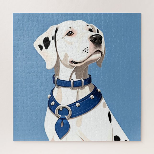 Quebra-cabeça Cão Dalmata com Coleira Azul (Vertical)