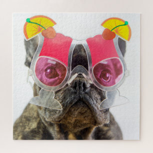 Quebra-cabeça Cão das imagens de Getty com vidros de cocktail