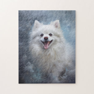 Quebra-cabeça Cão-de-bomerano branco