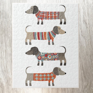 Quebra-cabeça Cão de linguiça de Dachshund Divertido