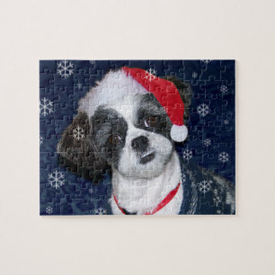 Quebra-cabeça Cão de Shih Tzu do Natal