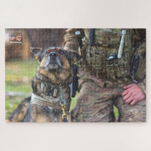 Quebra-cabeça CÃO DE TRABALHO MILITAR DOS EUA (20x30 polegadas)