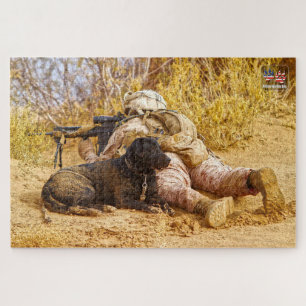 Quebra-cabeça CÃO DE TRABALHO MILITAR DOS EUA (20x30 polegadas)