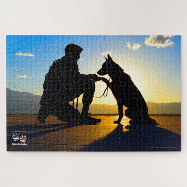 Quebra-cabeça CÃO DE TRABALHO MILITAR DOS EUA (20x30 polegadas) (Horizontal)