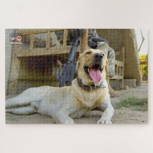 Quebra-cabeça CÃO DE TRABALHO MILITAR DOS EUA (20x30 polegadas)