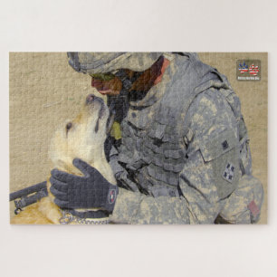 Quebra-cabeça CÃO DE TRABALHO MILITAR DOS EUA (20x30 polegadas)