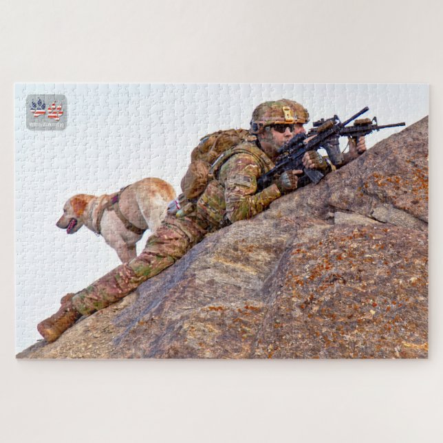 Quebra-cabeça CÃO DE TRABALHO MILITAR DOS EUA (20x30 polegadas) (Horizontal)
